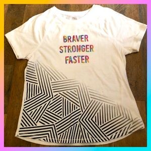 Girls white black and bling Tee Shirt.